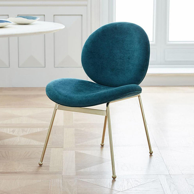 Silla de comedor de tela de lino de diseño minimalista, sillas con respaldo sólido sin brazos para el hogar