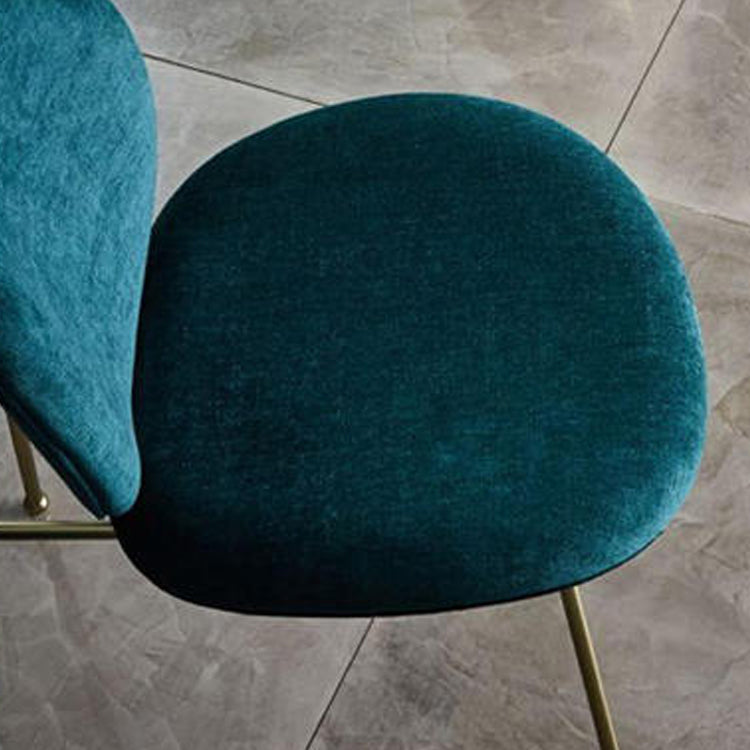 Silla de comedor de tela de lino de diseño minimalista, sillas con respaldo sólido sin brazos para el hogar