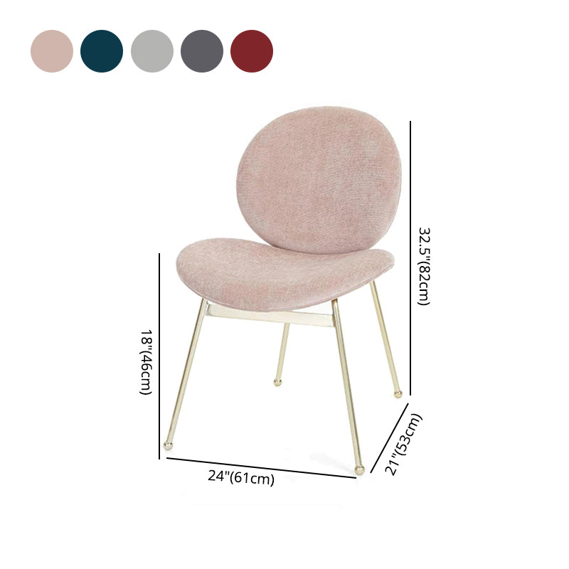 Silla de comedor de tela de lino de diseño minimalista, sillas con respaldo sólido sin brazos para el hogar