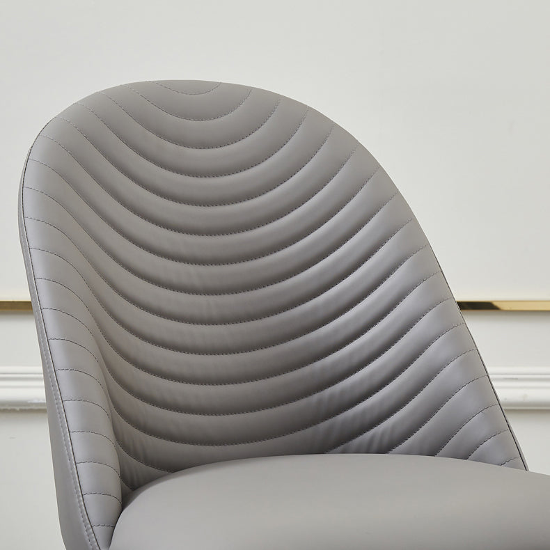 Sillas laterales sólidas sin brazos de diseño contemporáneo, sillas de comedor de cuero para el hogar