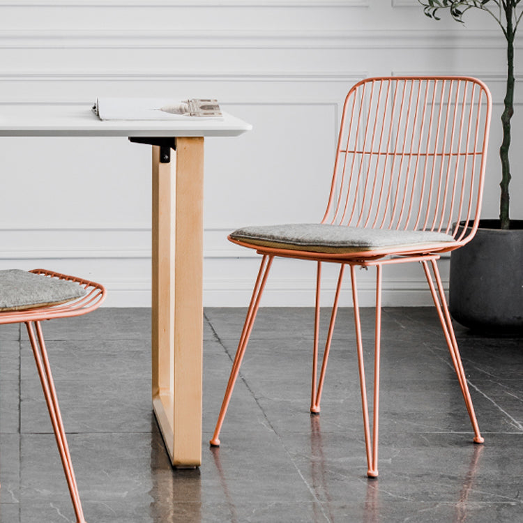 Silla lateral de comedor con respaldo abierto de diseño contemporáneo, sillas laterales de comedor sin brazos