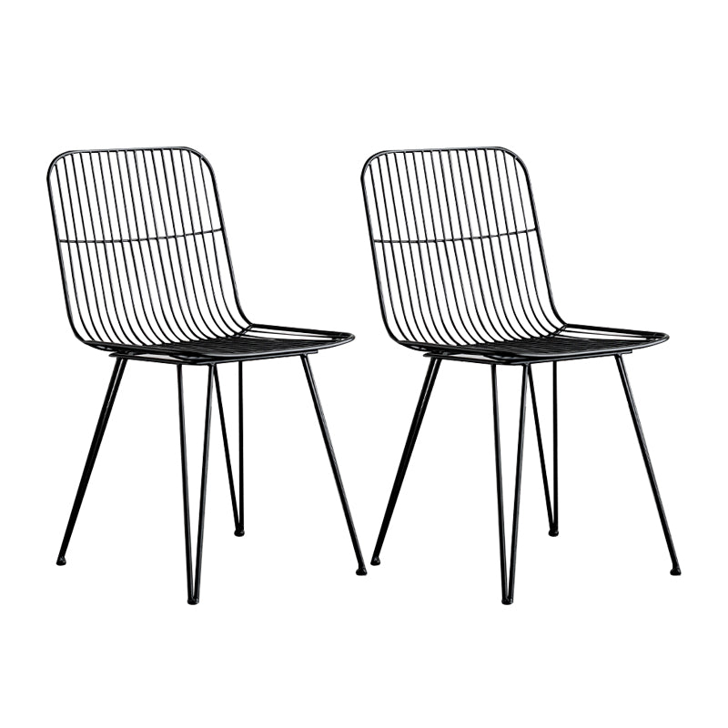 Silla lateral de comedor con respaldo abierto de diseño contemporáneo, sillas laterales de comedor sin brazos