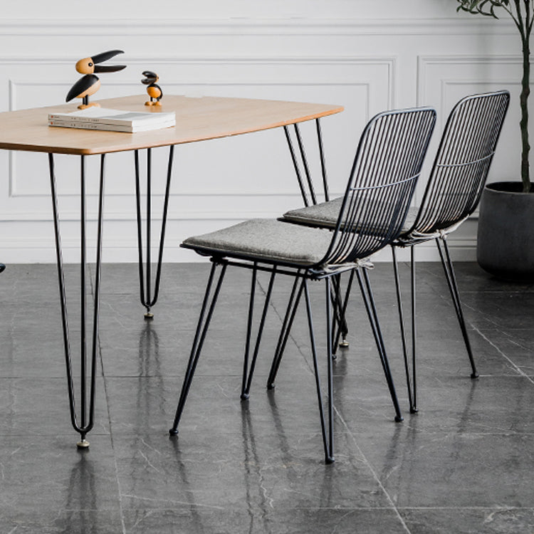 Silla lateral de comedor con respaldo abierto de diseño contemporáneo, sillas laterales de comedor sin brazos
