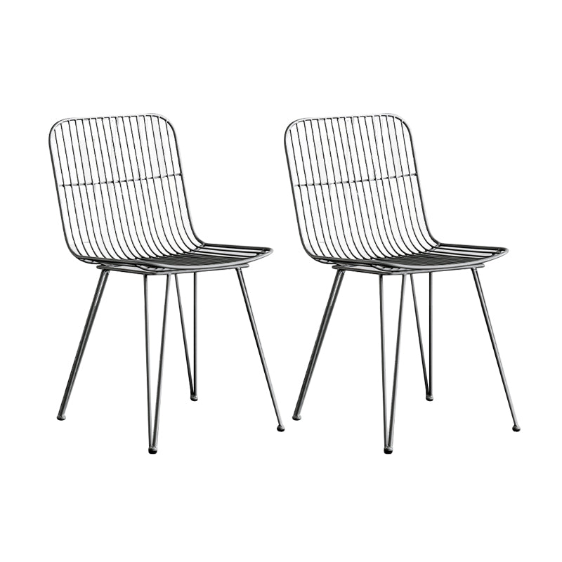 Silla lateral de comedor con respaldo abierto de diseño contemporáneo, sillas laterales de comedor sin brazos