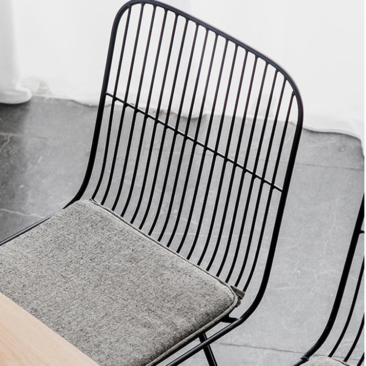 Silla lateral de comedor con respaldo abierto de diseño contemporáneo, sillas laterales de comedor sin brazos