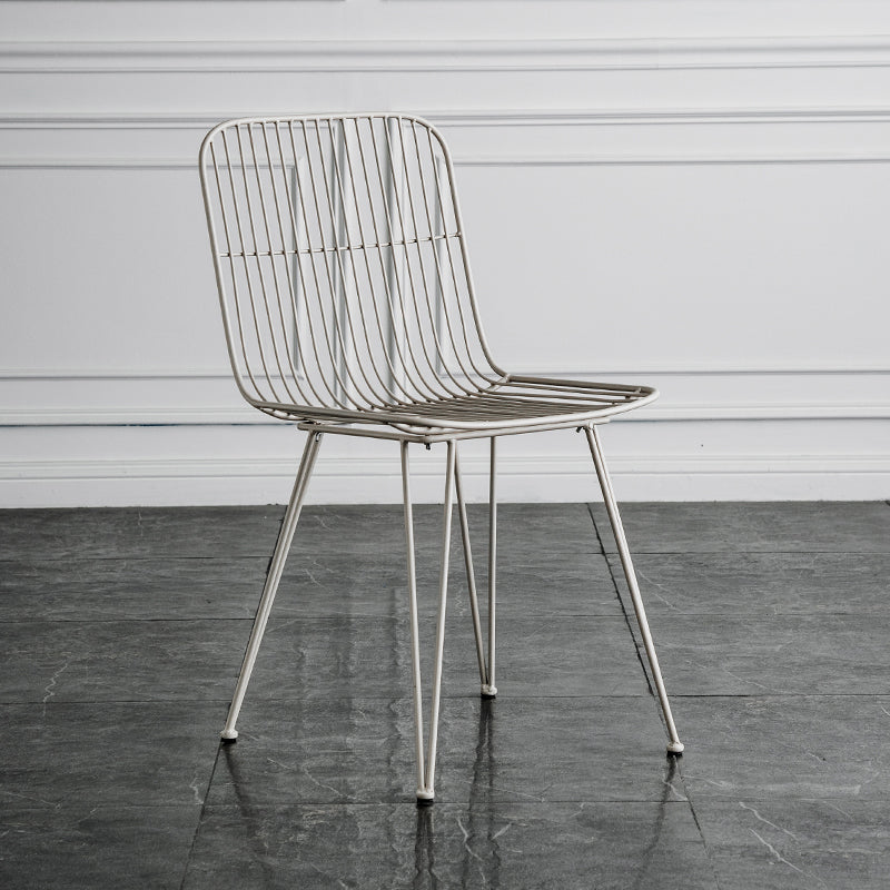 Silla lateral de comedor con respaldo abierto de diseño contemporáneo, sillas laterales de comedor sin brazos