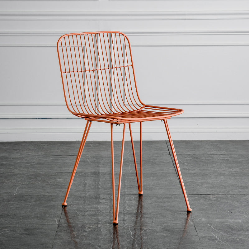 Silla lateral de comedor con respaldo abierto de diseño contemporáneo, sillas laterales de comedor sin brazos