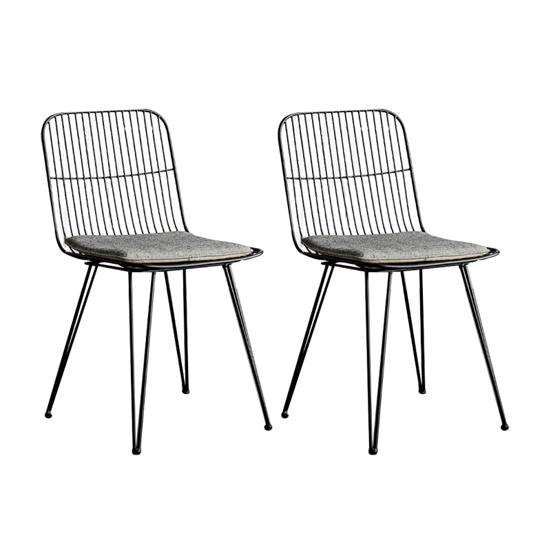 Silla lateral de comedor con respaldo abierto de diseño contemporáneo, sillas laterales de comedor sin brazos