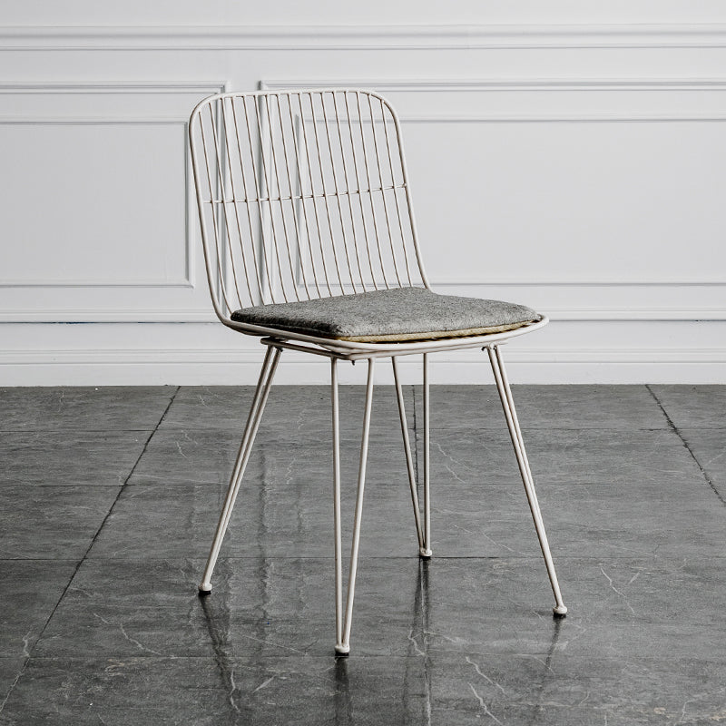 Silla lateral de comedor con respaldo abierto de diseño contemporáneo, sillas laterales de comedor sin brazos