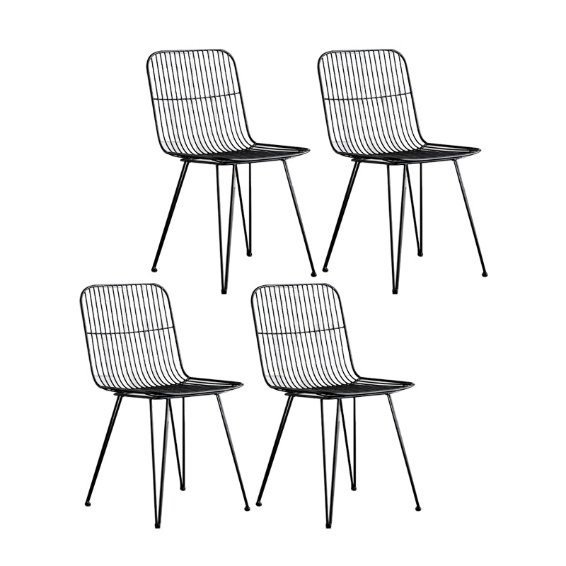 Silla lateral de comedor con respaldo abierto de diseño contemporáneo, sillas laterales de comedor sin brazos
