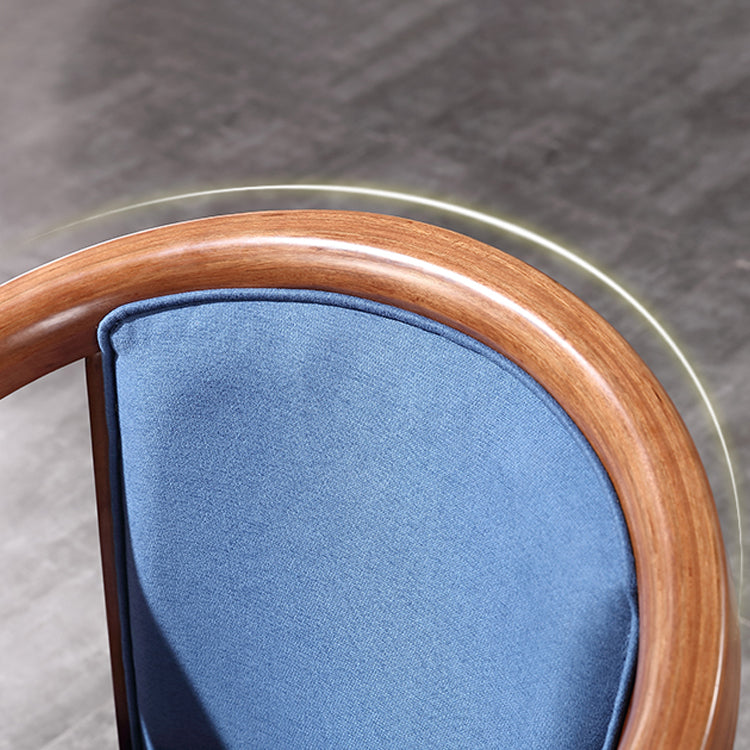 Silla de comedor de madera tradicional, silla de comedor de tela de lino para uso en restaurantes