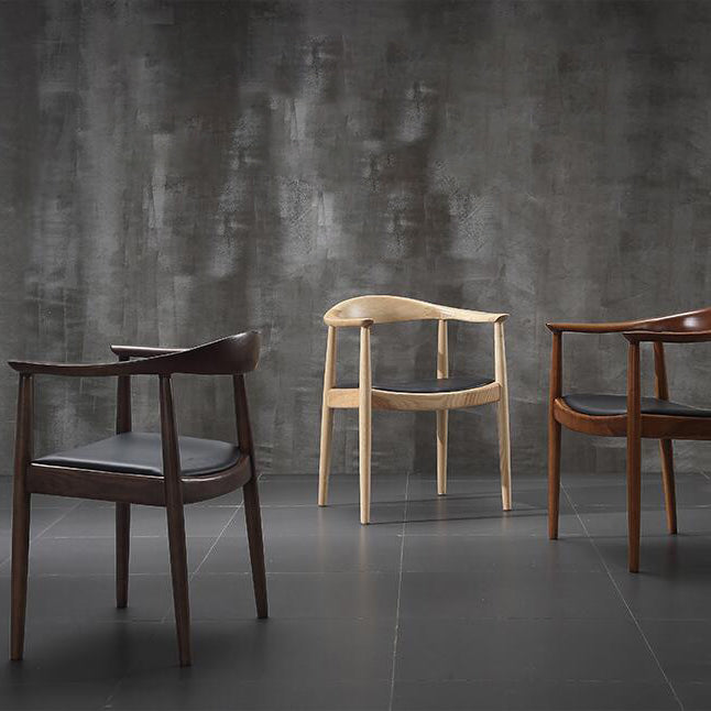 Silla de comedor de madera tradicional, silla lateral de cuero PU para uso en restaurantes