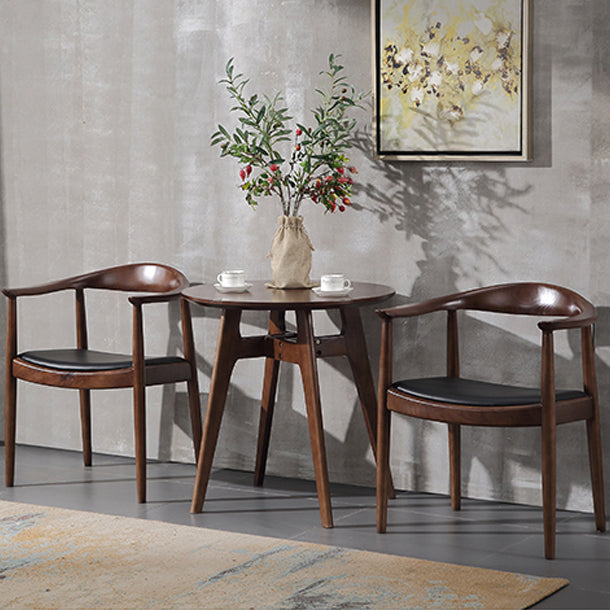 Silla de comedor de madera tradicional, silla lateral de cuero PU para uso en restaurantes