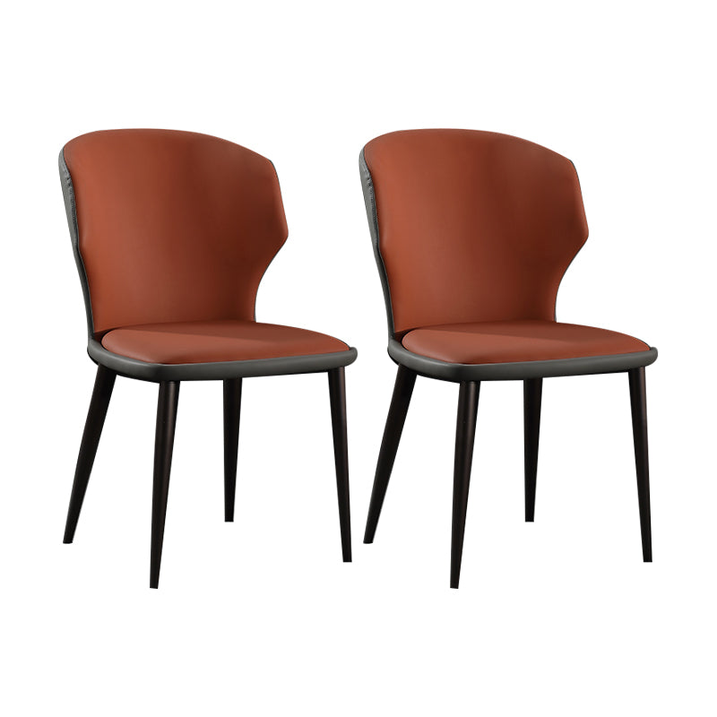 Modern Leather Dining Room Chair Wingback Armless Chair for Restaurant Use