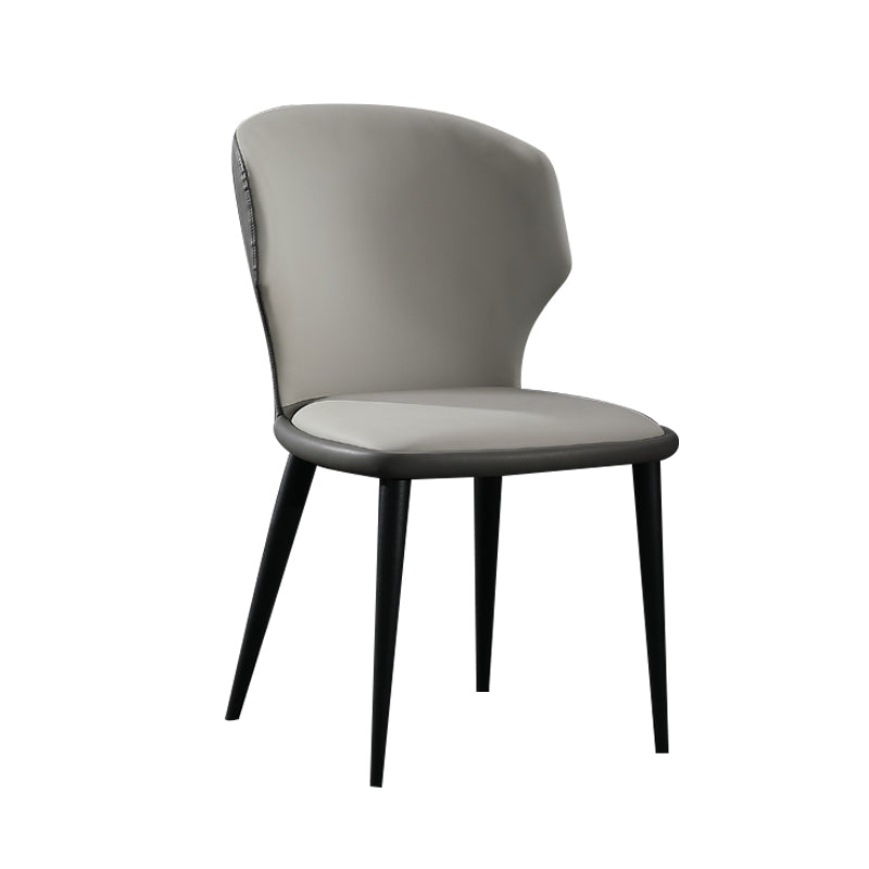 Modern Leather Dining Room Chair Wingback Armless Chair for Restaurant Use
