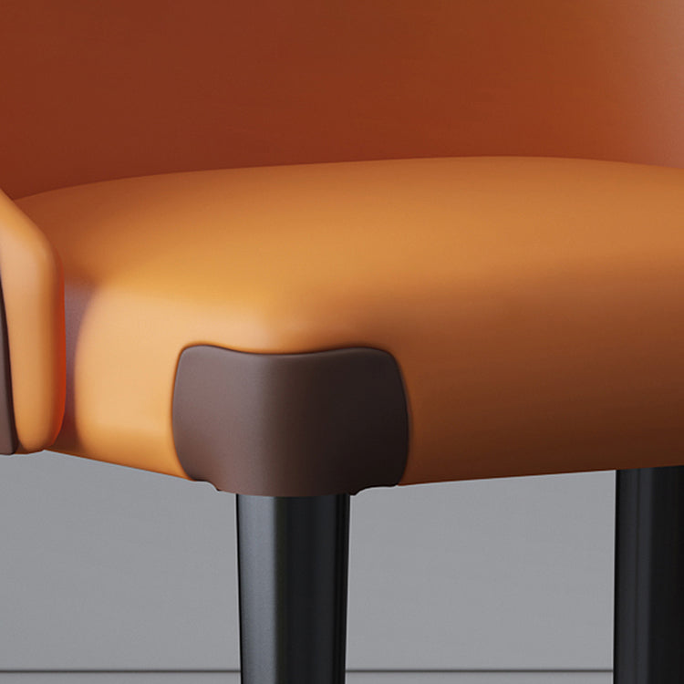 Sillas laterales de comedor con respaldo sólido sin brazos de diseño contemporáneo Sillas de comedor de cuero