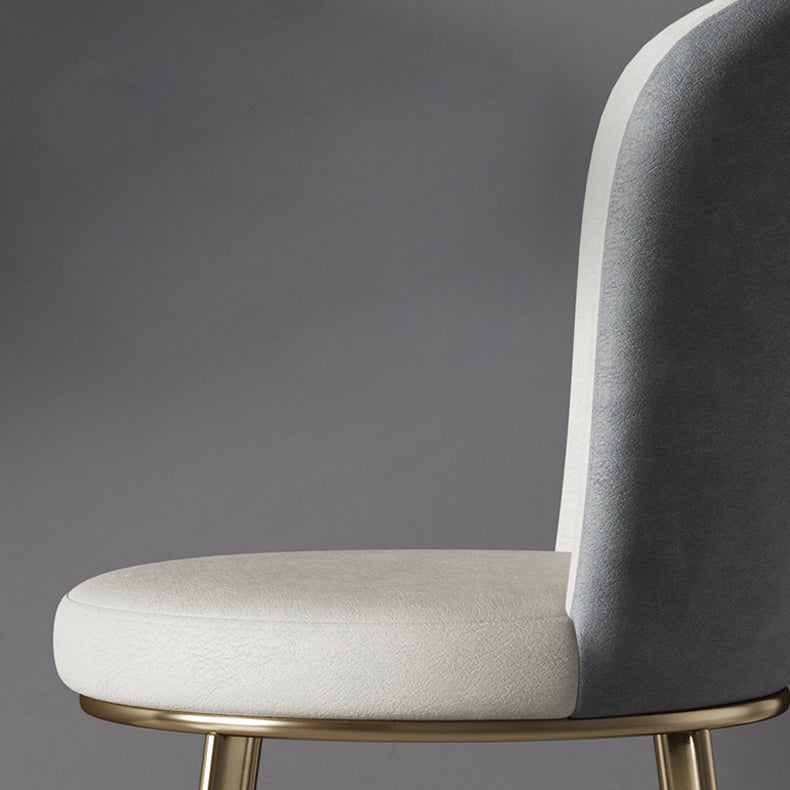 Silla de comedor de cuero Glam, sillas de comedor de metal sin brazos para uso doméstico