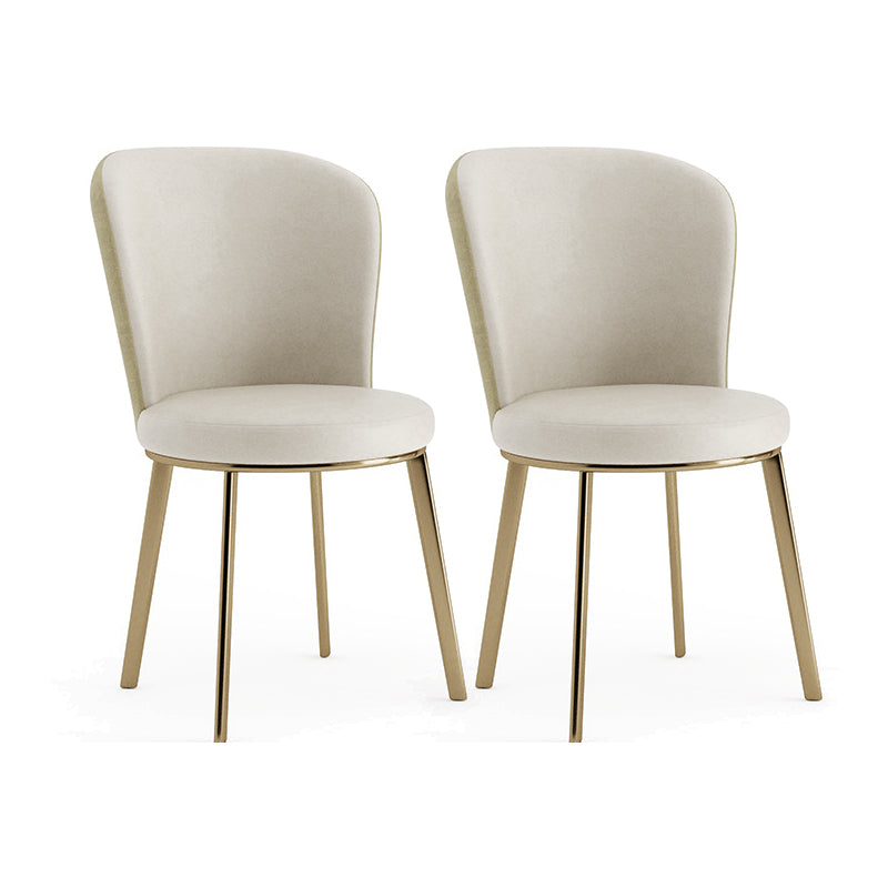 Silla de comedor de cuero Glam, sillas de comedor de metal sin brazos para uso doméstico