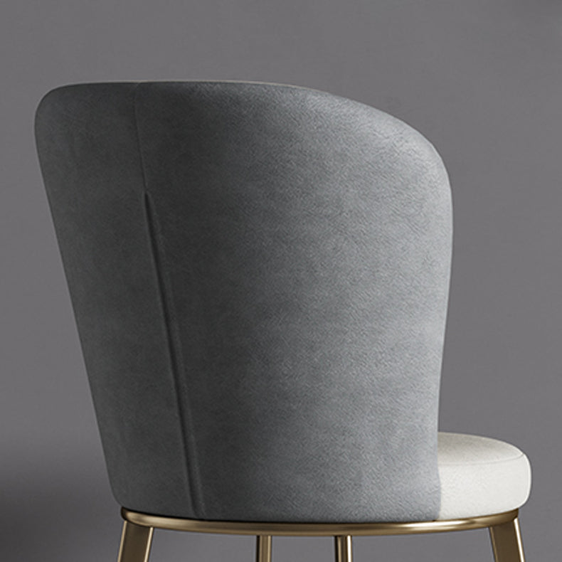 Silla de comedor de cuero Glam, sillas de comedor de metal sin brazos para uso doméstico