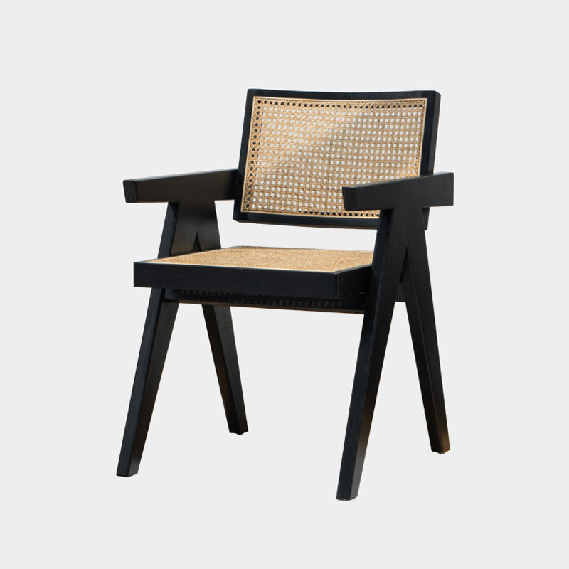 Sillas de comedor de estilo tradicional, silla con respaldo abierto y brazo de cocina con patas de madera