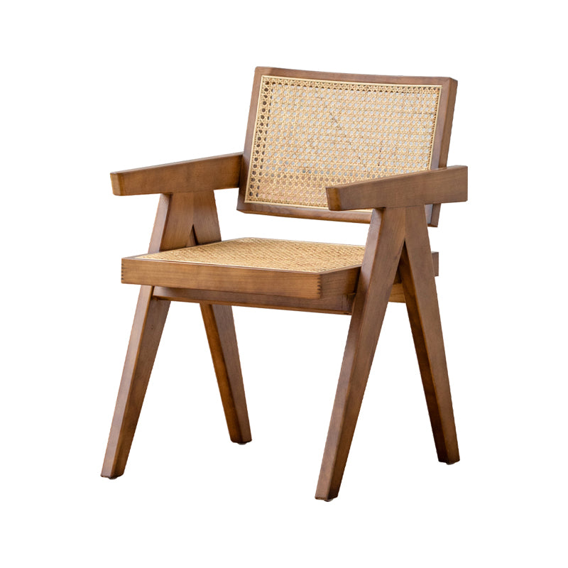 Sillas de comedor de estilo tradicional, silla con respaldo abierto y brazo de cocina con patas de madera