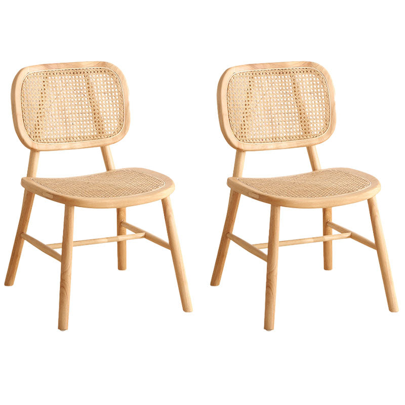 Silla de comedor de madera tradicional, silla lateral de comedor sin brazos con respaldo abierto para cocina