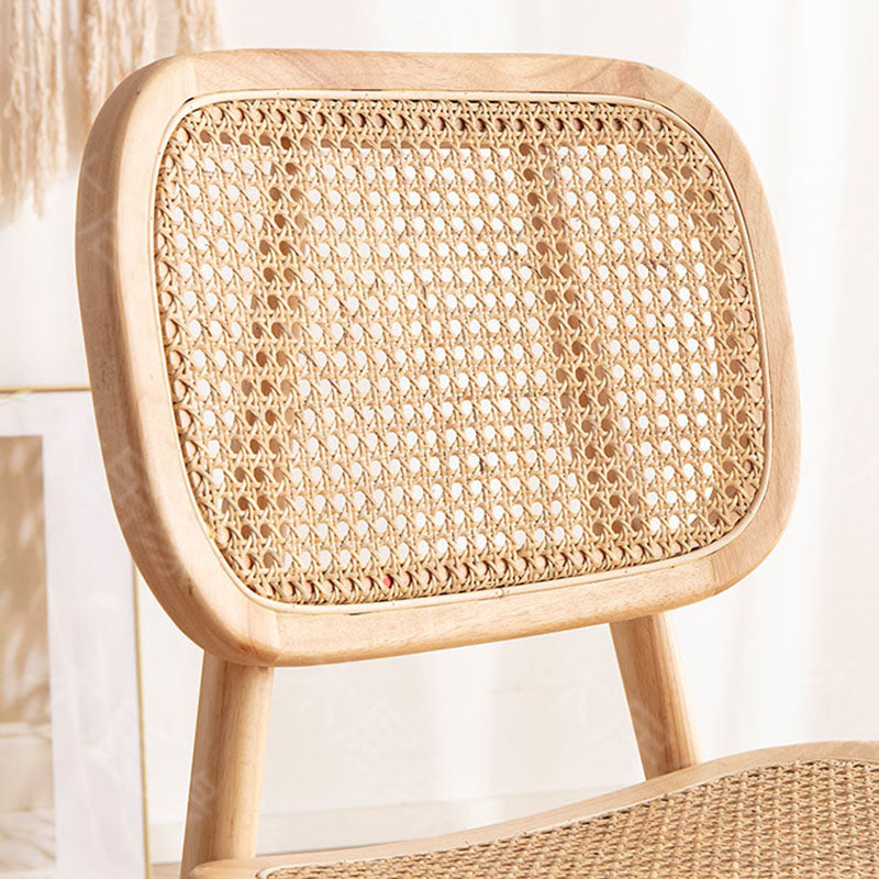 Silla de comedor de madera tradicional, silla lateral de comedor sin brazos con respaldo abierto para cocina