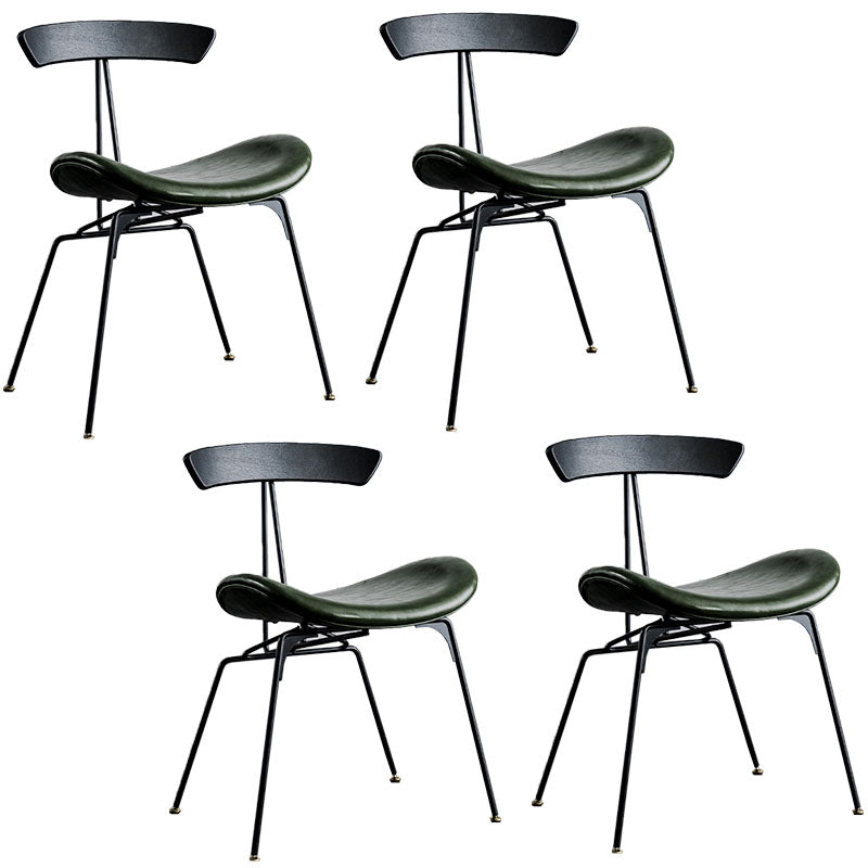 Silla lateral de comedor de metal industrial con respaldo abierto, silla sin brazos para restaurante