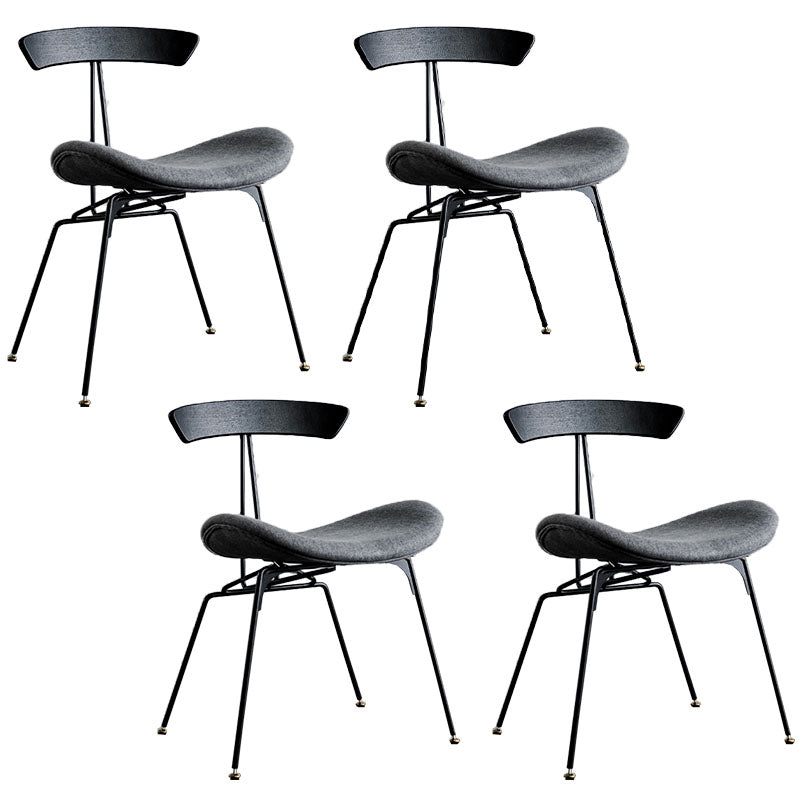 Silla lateral de comedor de metal industrial con respaldo abierto, silla sin brazos para restaurante