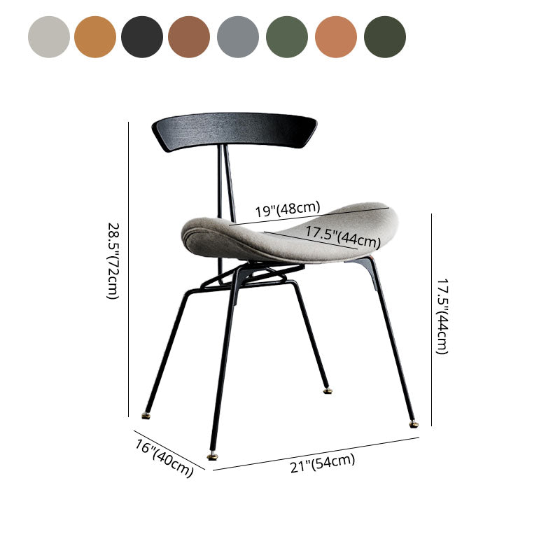 Silla lateral de comedor de metal industrial con respaldo abierto, silla sin brazos para restaurante