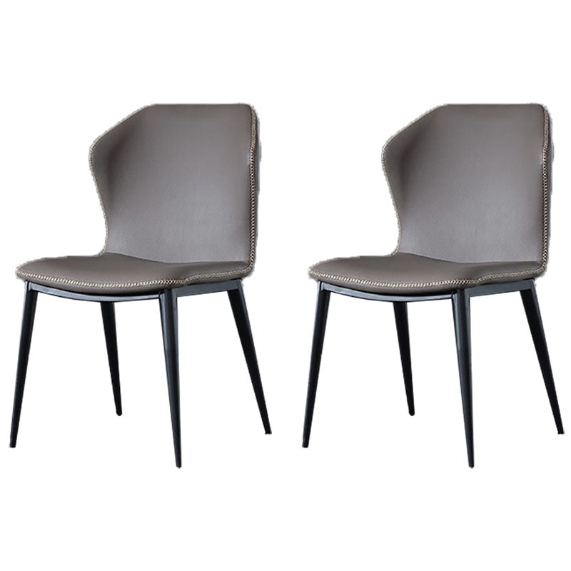 Sillas de comedor de cuero sin brazos del sillón orejero del estilo contemporáneo para el hogar