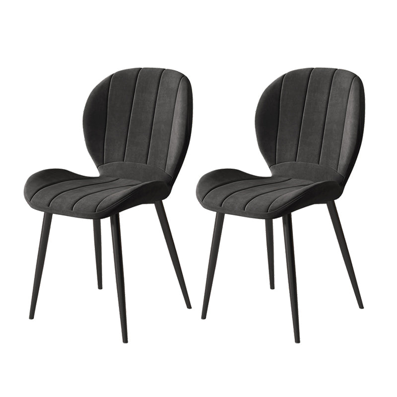 Silla lateral de comedor de metal nórdico Parsons, silla sin brazos para restaurante