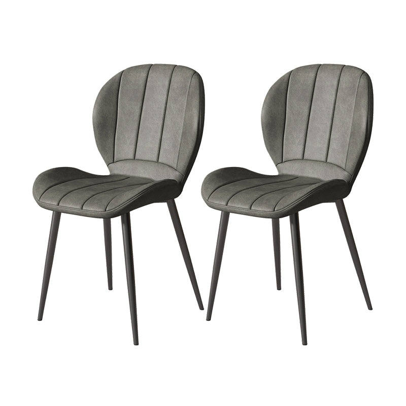 Silla lateral de comedor de metal nórdico Parsons, silla sin brazos para restaurante