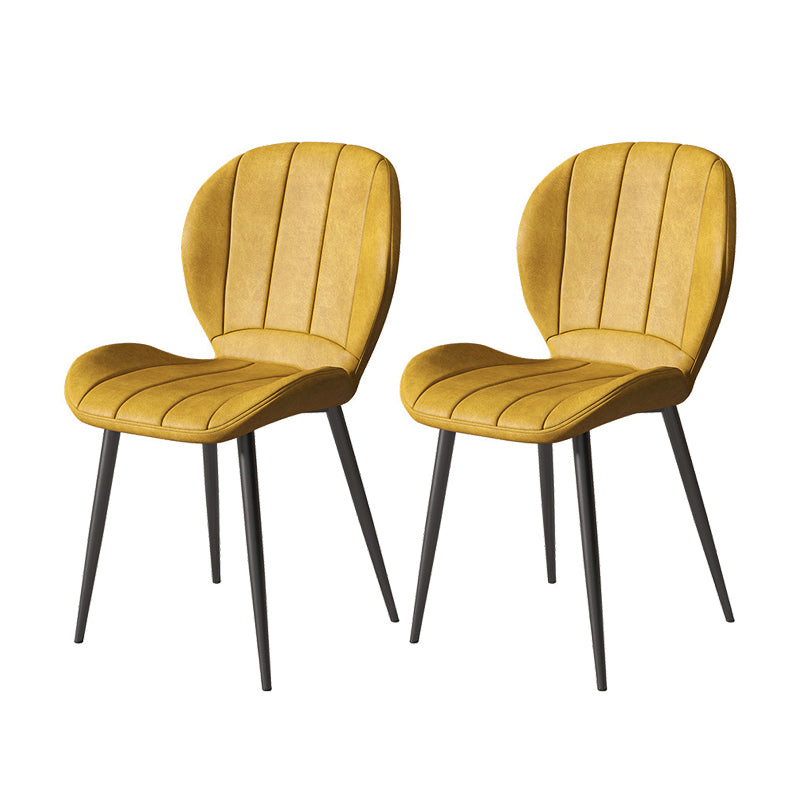 Silla lateral de comedor de metal nórdico Parsons, silla sin brazos para restaurante
