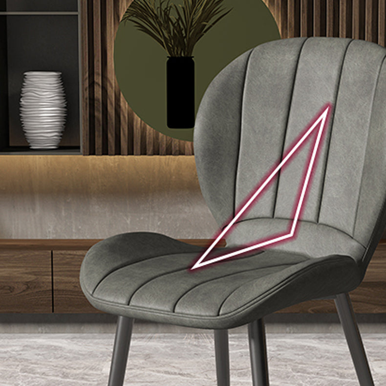 Silla lateral de comedor de metal nórdico Parsons, silla sin brazos para restaurante