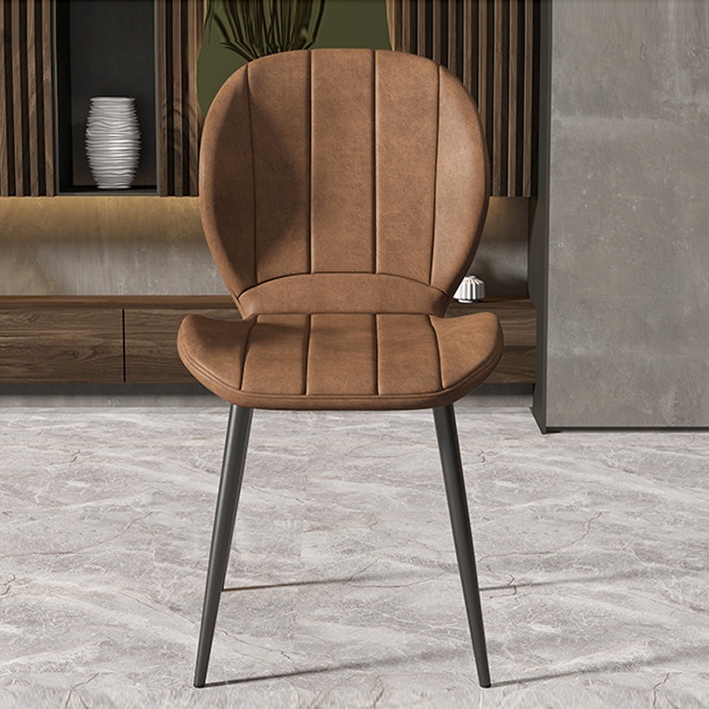 Silla lateral de comedor de metal nórdico Parsons, silla sin brazos para restaurante