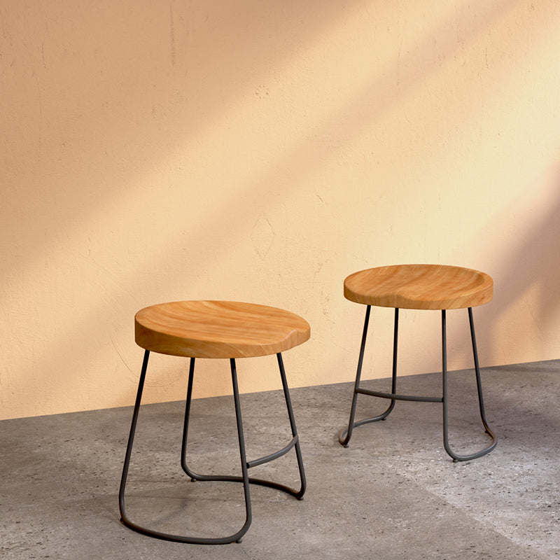 Modern Style Bar Stuhl konturierte Holzsitz Schlittenbeine Barhocker für Innenräume