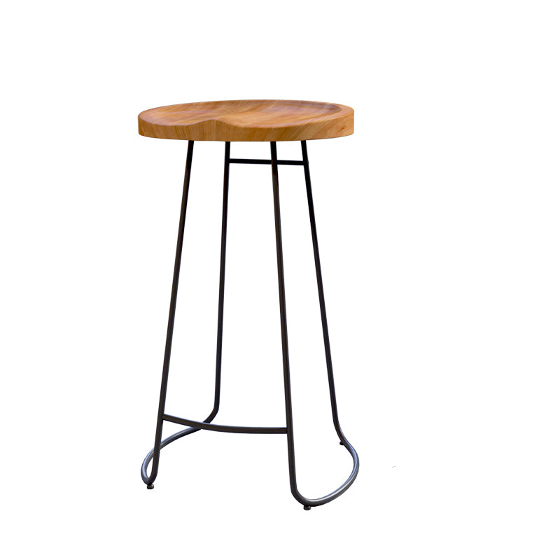 Modern Style Bar Stuhl konturierte Holzsitz Schlittenbeine Barhocker für Innenräume