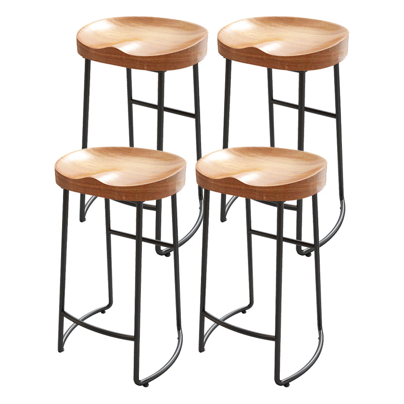 Taburete de bar de estilo moderno, asiento de madera, patas de trineo, taburetes de bar con reposapiés