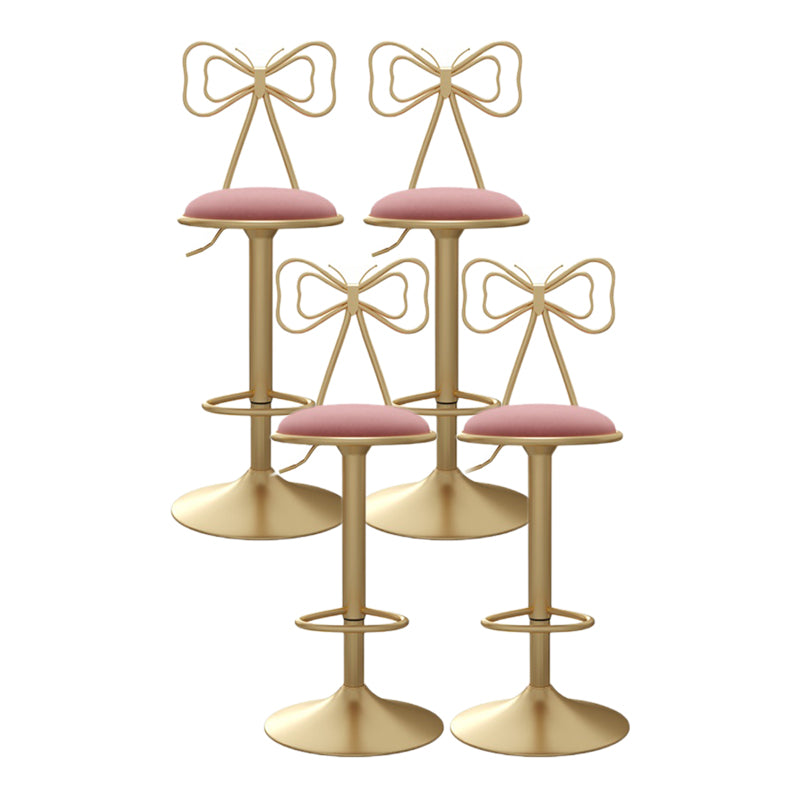 Glam Style Bar-stool with Adjustable Height Swivel Footrest Barstools for Counter Bar
