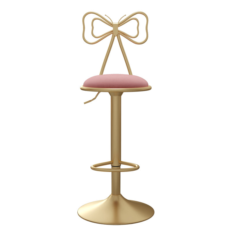 Glam Style Bar-stool with Adjustable Height Swivel Footrest Barstools for Counter Bar
