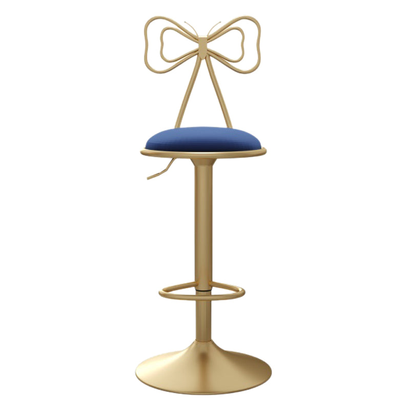 Glam Style Bar-stool with Adjustable Height Swivel Footrest Barstools for Counter Bar