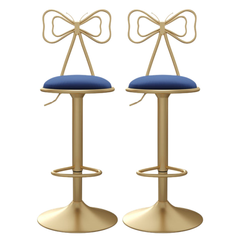 Glam Style Bar-stool with Adjustable Height Swivel Footrest Barstools for Counter Bar
