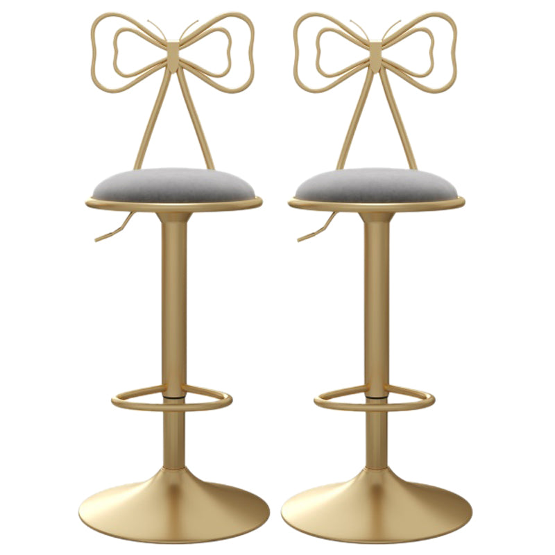 Glam Style Bar-stool with Adjustable Height Swivel Footrest Barstools for Counter Bar