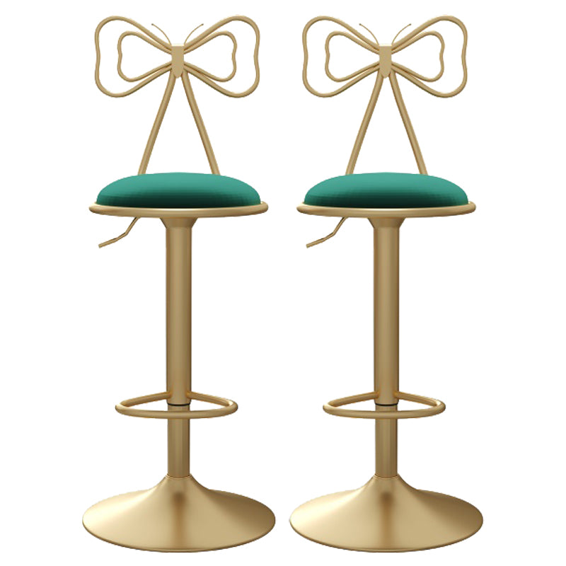 Glam Style Bar-stool with Adjustable Height Swivel Footrest Barstools for Counter Bar