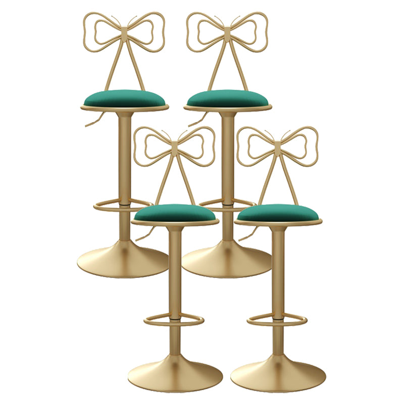 Glam Style Bar-stool with Adjustable Height Swivel Footrest Barstools for Counter Bar