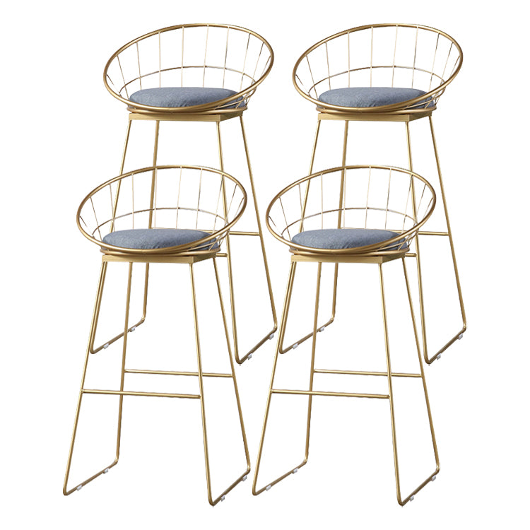 Barhocker im modernen Stil, Barhocker mit Eisenschlittenbeinen, Fußstütze und Kissen