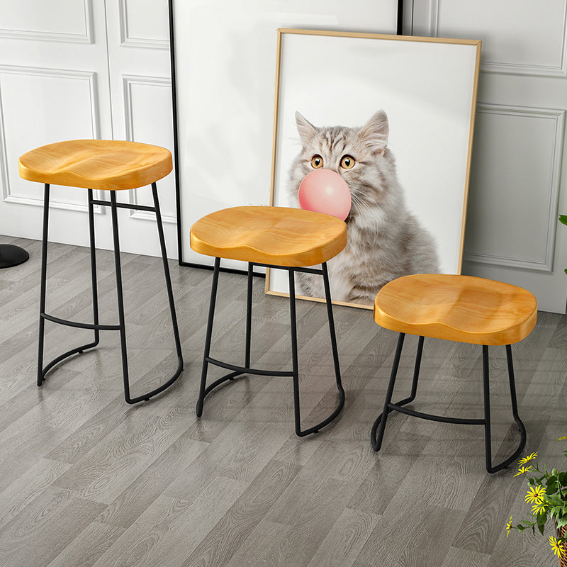 Taburete de bar de estilo moderno con reposapiés, patas de hierro, taburete para restaurante y bar