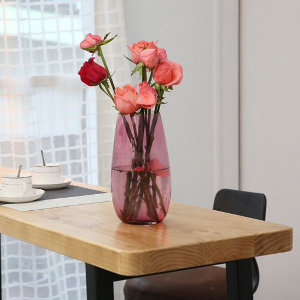 Light Brown Modern Style Bar Table Solid Wood Bar Table with Metal Base