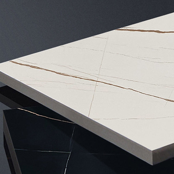 White Glam Style Bar Table in Faux Marble and Iron Top Bar Table Living Room Bar Table